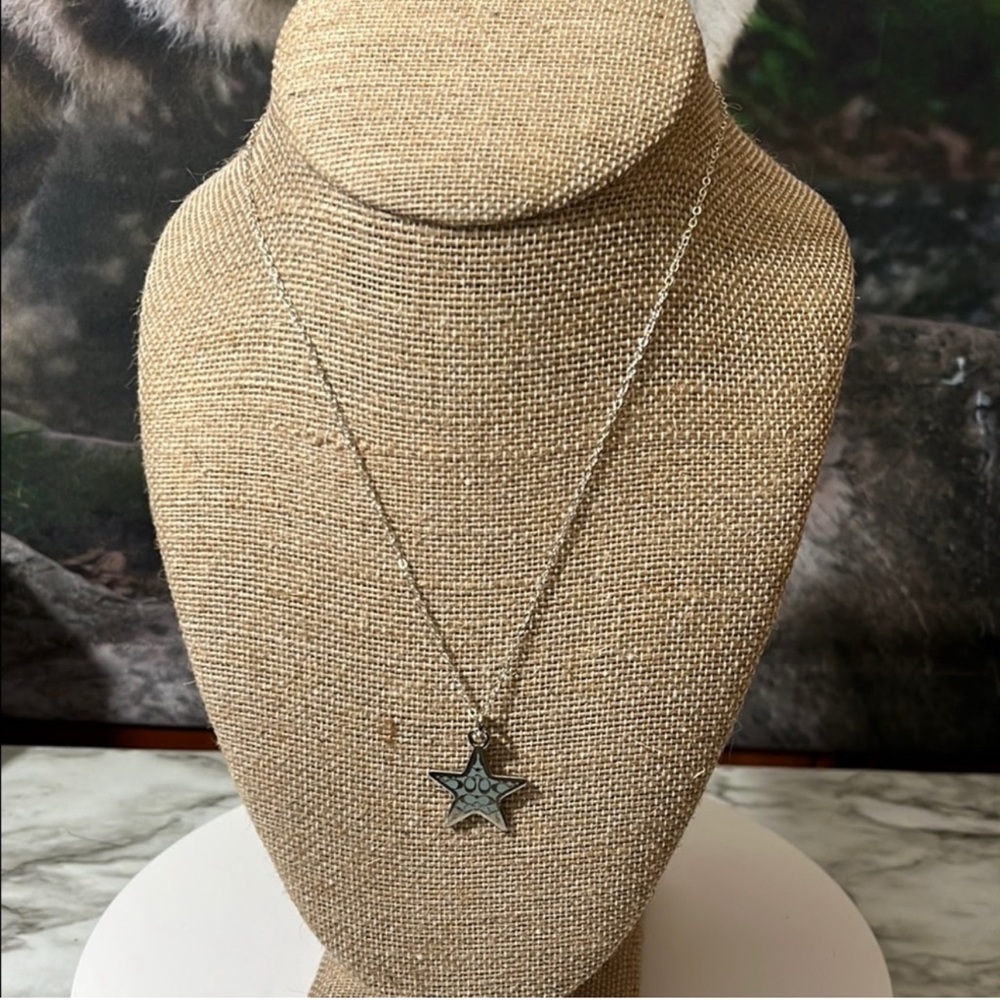 Coach Silver Star Pendant Necklace- sterling silver chain